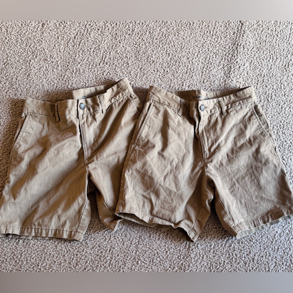 Old Navy Men's Tan Flat Front Shorts